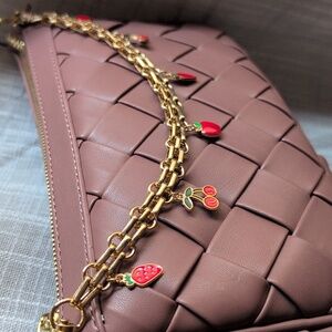 🍒 ⛓️ Gold Purse Charm Chain and Red Accents